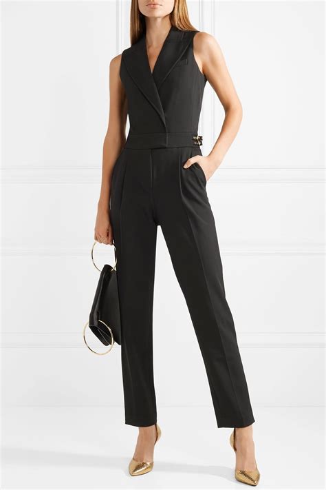 michael kors jumpsuit black and white|Michael Kors sleeveless jumpsuit.